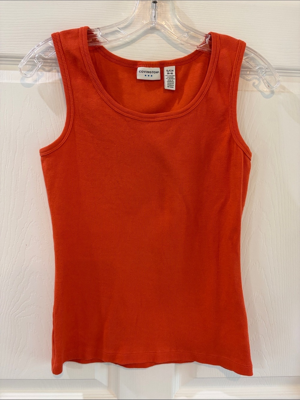 Covington Women's Orange Ribbed Scoop Neck Tank